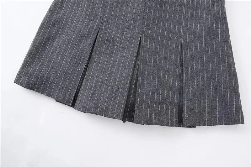 Women's Shorts Skirts™ High Waist Pleated Striped Bermuda Mini Shorts