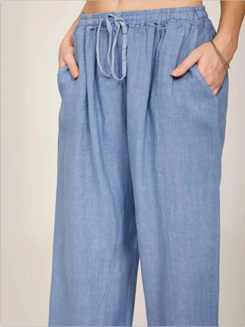 Women's Pants™ Large Loose Cotton Hemp Casual Pants