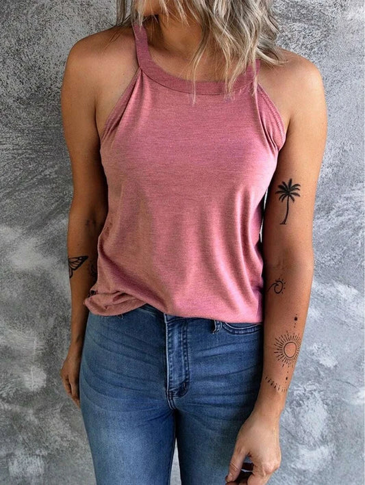 Women's Summer Sleeveless Halter T-Shirts™ Crew Neck Workout Tank Tops