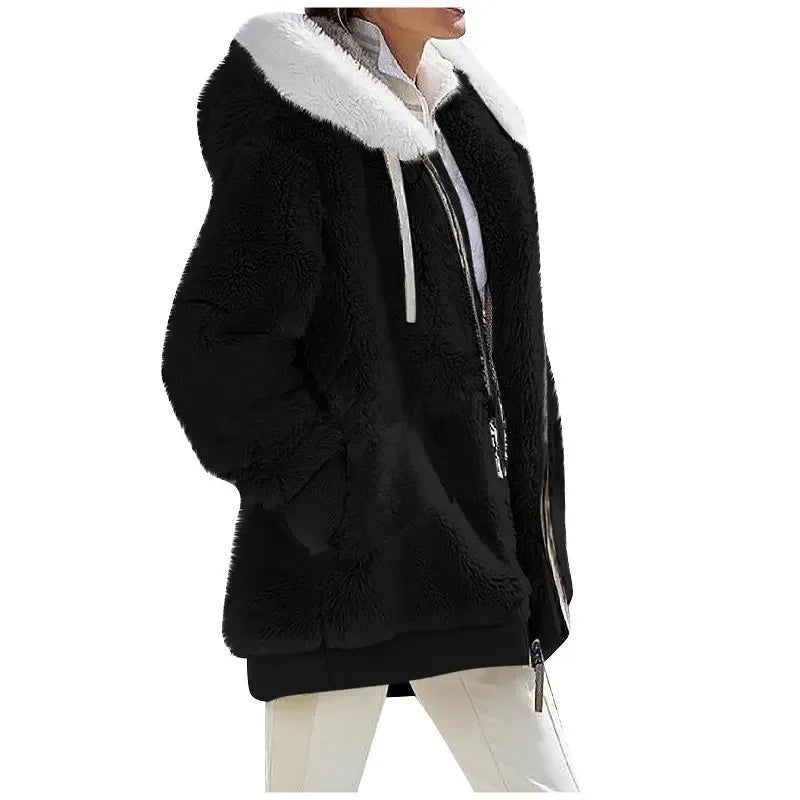 Autumn Winter Fashion Women's Coat™ Casual Hooded Cashmere Fleece Jacket