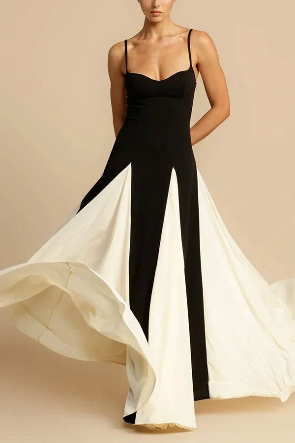 Women's Dress™ V Neck Elegant Sling Contrast Party Dress