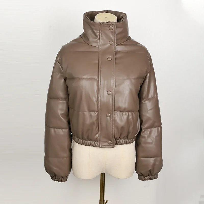 Women's  Parka Jacket™  Thick  PU Leather Jacket