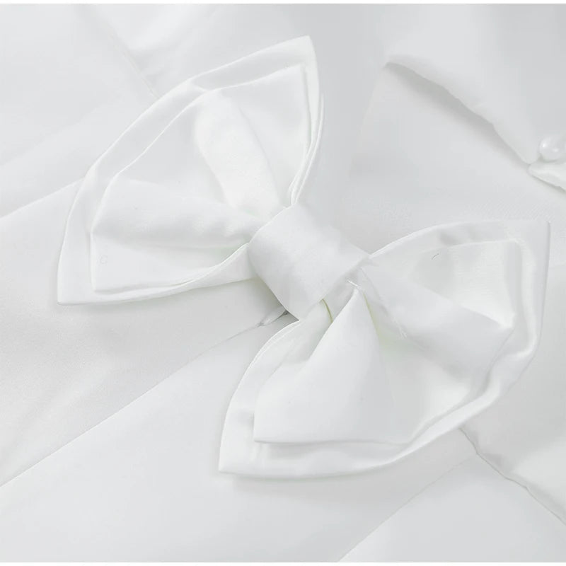 Women's Backless Bow Mini Dress™ Half High Collar Short Sleeve A Line Dress