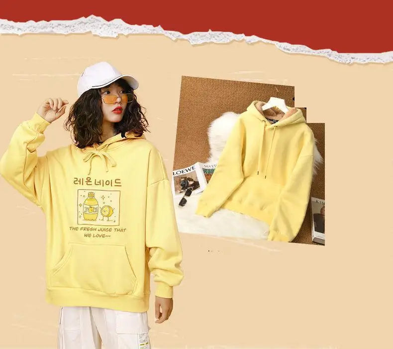Women's Lamb Wool Pullovers™ Velvet Cartoon Hoodies