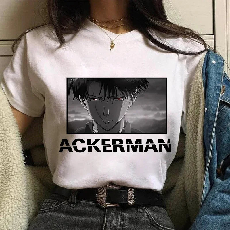 Women's T shirt™ Levi Ackerman Attack On Titan Anime Comics Japanese Graphic Cartoon Streetwear Tops