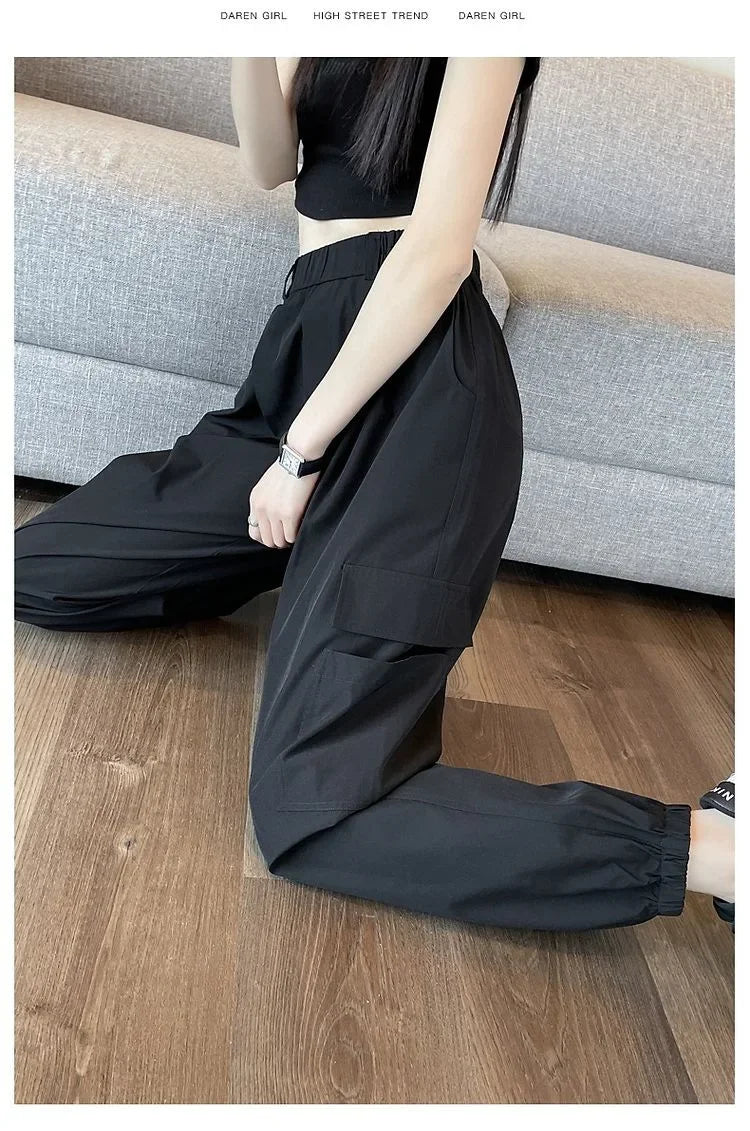 Women's Thin High Waist Cargo Pants™ Long Drapey Quick Dry Trousers