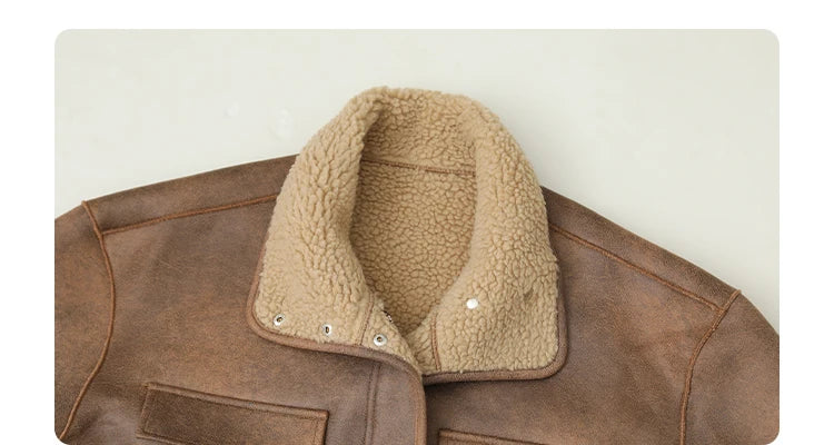 Women's Jackets™ CHIC VEN Thick Warm Solid Suede Reversible Outer Loose Coat