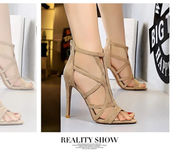 Women's High Heels™ Roman Style Velvet Hollow Out Fish Mouth Ultra High Heels