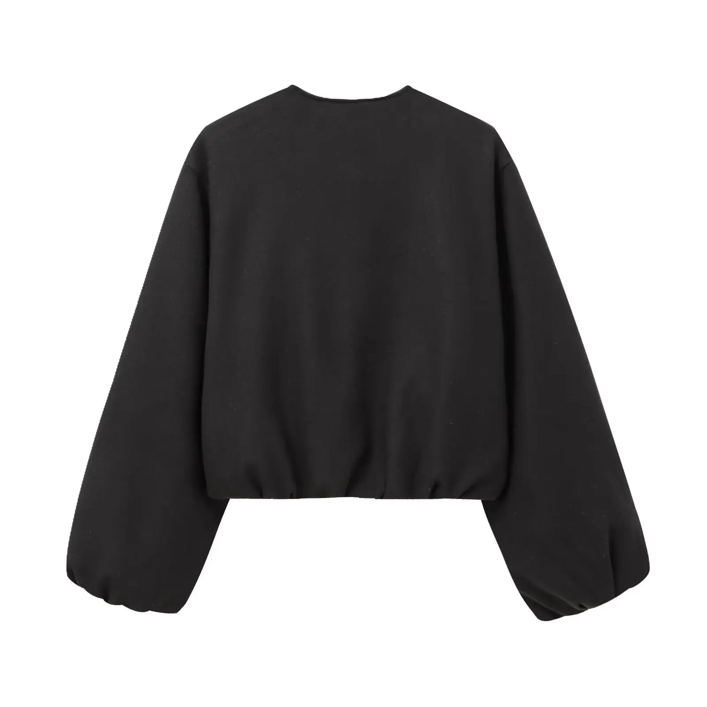 Women's Zipper Bomber Jackets™ TRAF Soft Cropped Long Sleeve Sports Jacket