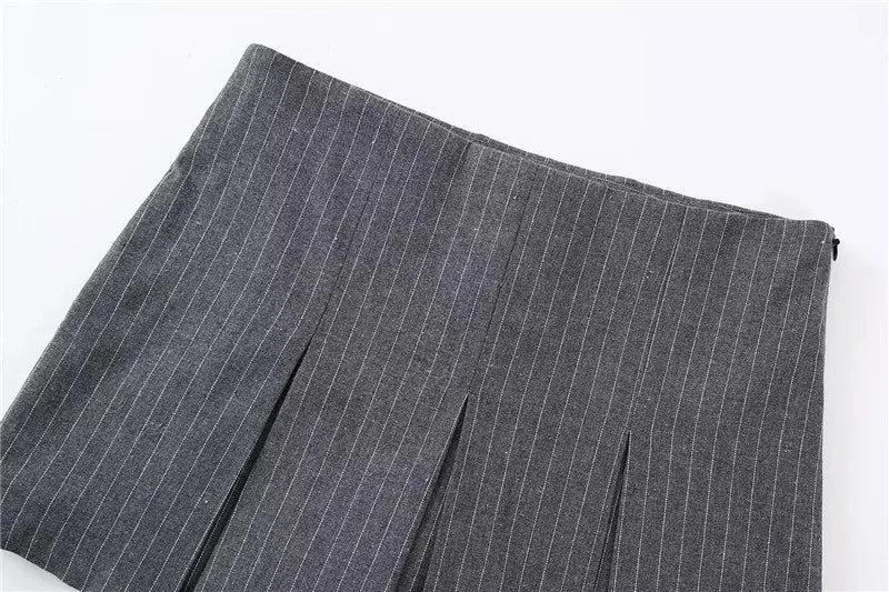 Women's Shorts Skirts™ High Waist Pleated Striped Bermuda Mini Shorts