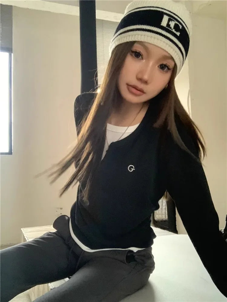 Women's T-Shirt™ Long Sleeves Korean Fashion Style O-neck Fake two items T-shirt