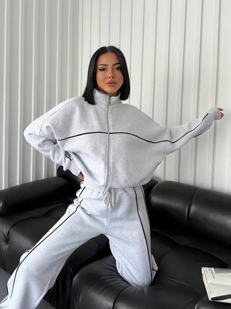 Women's Suit™ 2 Piece Outfits Long Sleeve Zip Up Jacket Jogger Sweatpants Tracksuit