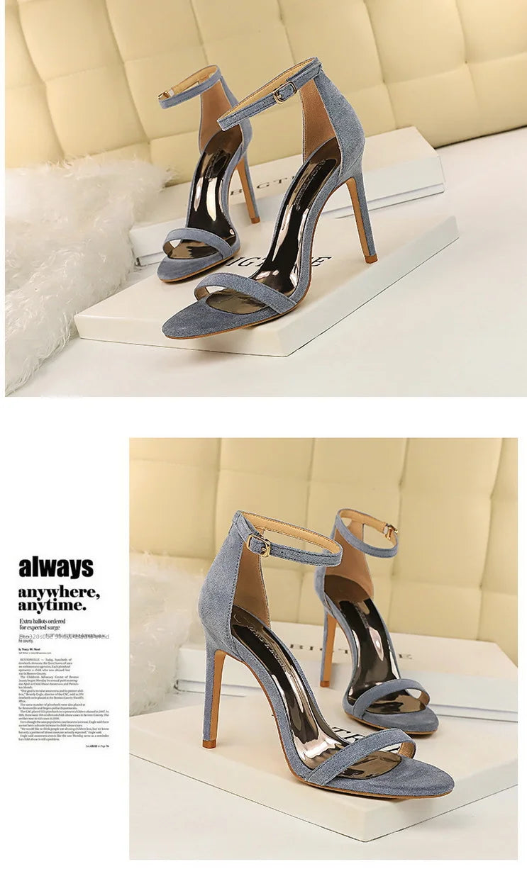 Women's Summer High Heels™ Velvet Surface One-band Ankle Cool Pu High Heels