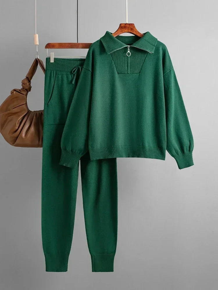 Women's Knitted Suit™ 2 Piece Sets Outfit Trouser Oversized Casual Sweaters Jogging Knitwear Tracksuit