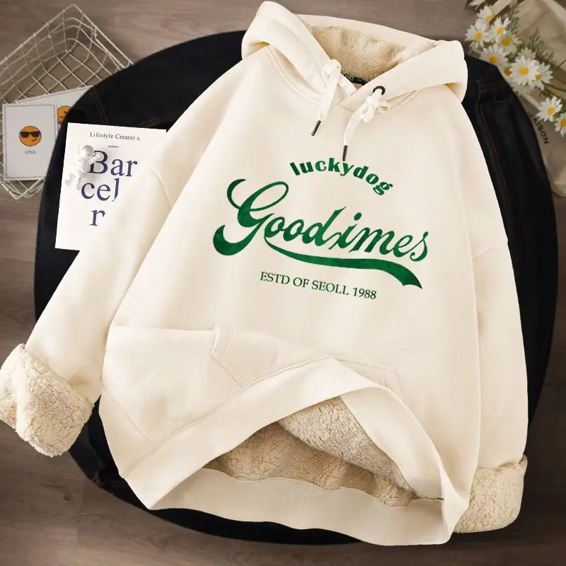 Women's Lamb Wool Pullovers™ Velvet Cartoon Hoodies