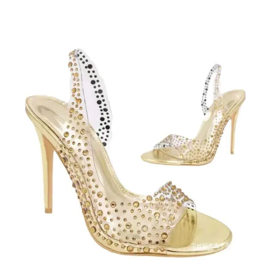 Women's Rhinestone Open Toe High Heel Sandals™ Crystal Fish Mouth PU Leather Heels