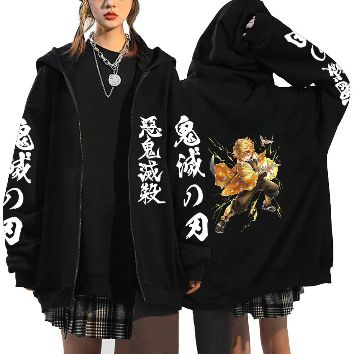Women's Demon Slayer Zipper Hoodies™ Anime Oversized Full Zip Hoody