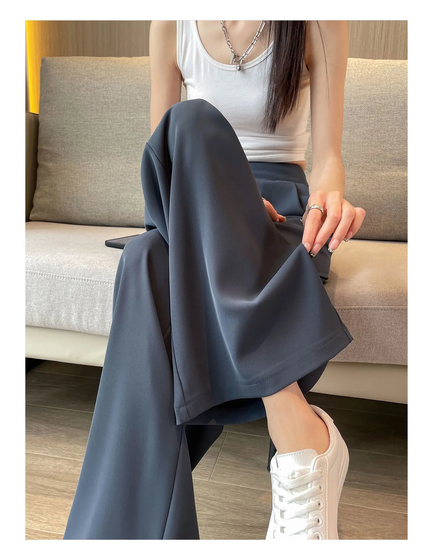 Women's wide leg Trousers™ high waist straight leg loose pants