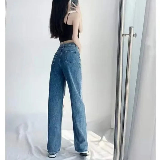 Women's High-Waisted Slim Jeans™ Plus Size Straight-Leg Long Pants