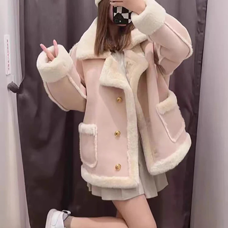 Women's Warm Faux™ Fur Fleece Coat Jacket New Korean Fashion