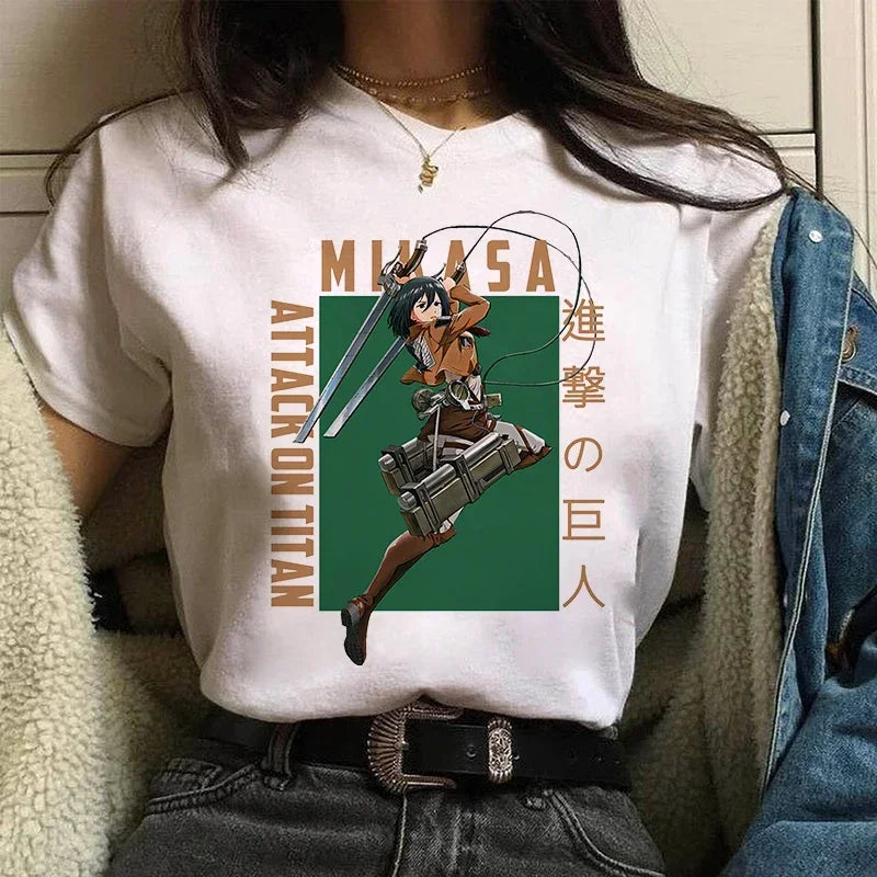 Women's T shirt™ Levi Ackerman Attack On Titan Anime Comics Japanese Graphic Cartoon Streetwear Tops