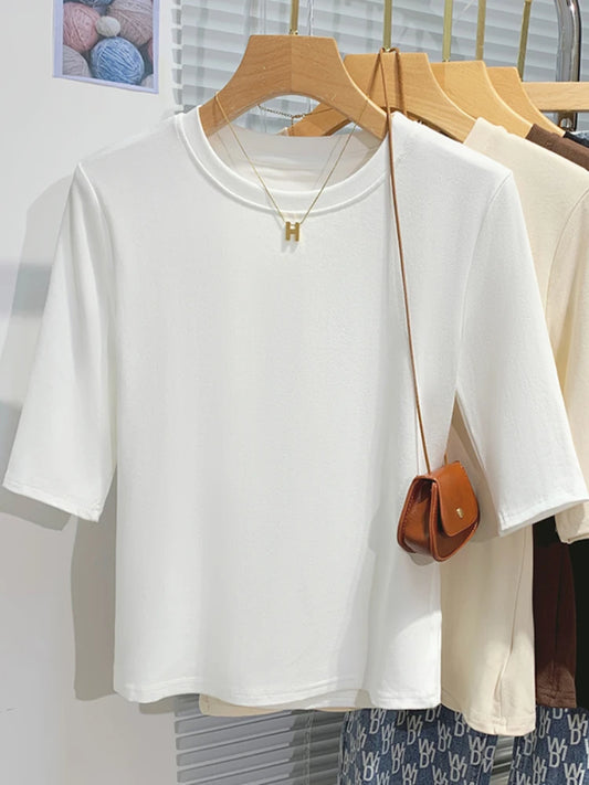 Women's T-shirt™ AOSSVIAO Summer Cotton Crew Neck Short Sleeve Tops Shirts