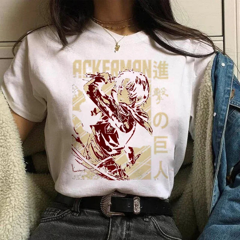 Women's T shirt™ Levi Ackerman Attack On Titan Anime Comics Japanese Graphic Cartoon Streetwear Tops