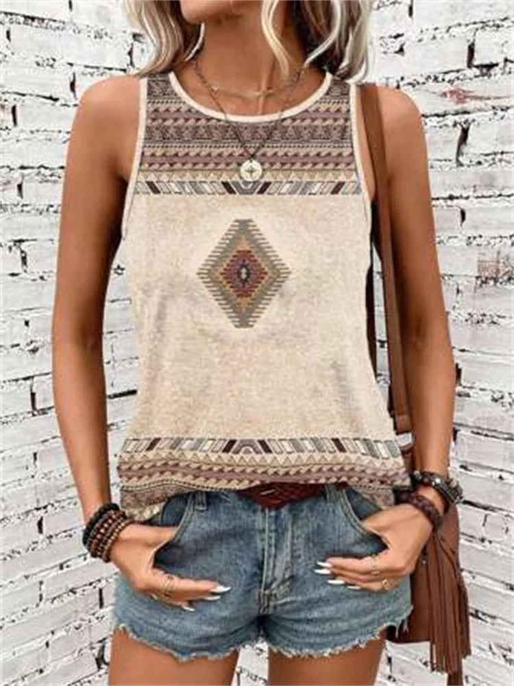 Women's  Print Tank Tops™ Outdoor Summer Sleeveless Crew-neck Tank Top
