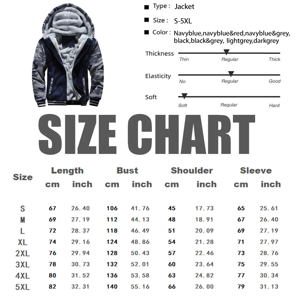 Men's Camouflage Jacket™ Casual Hoodies Long Sleeve Thicken Fleece Winter Jackets