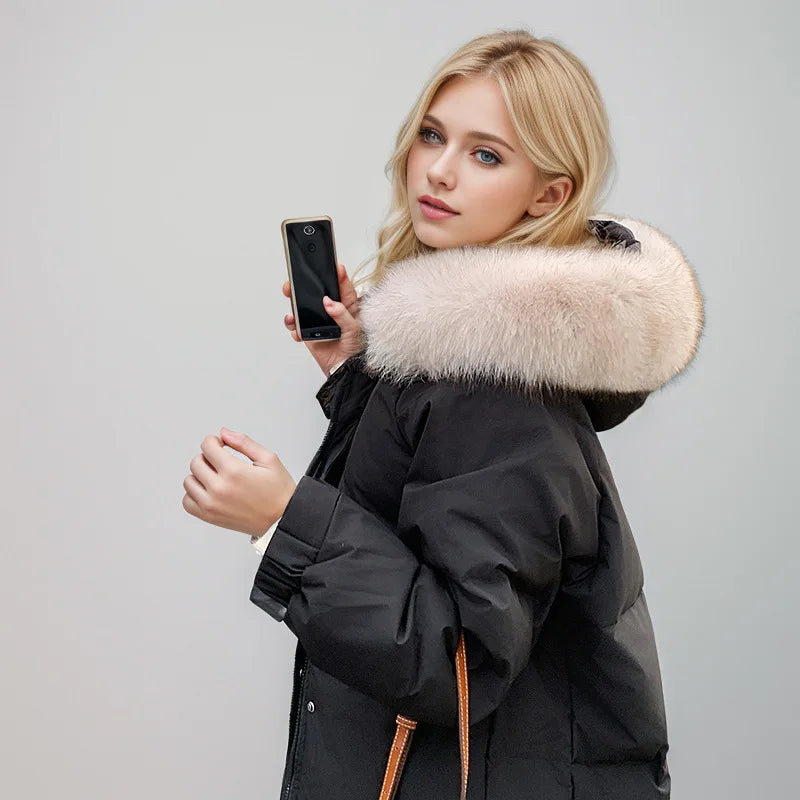 Women's Padded Jacket™ Long Over-the-knee Jacket Fur Collar Warm Thicken Cotton Parkas Coats