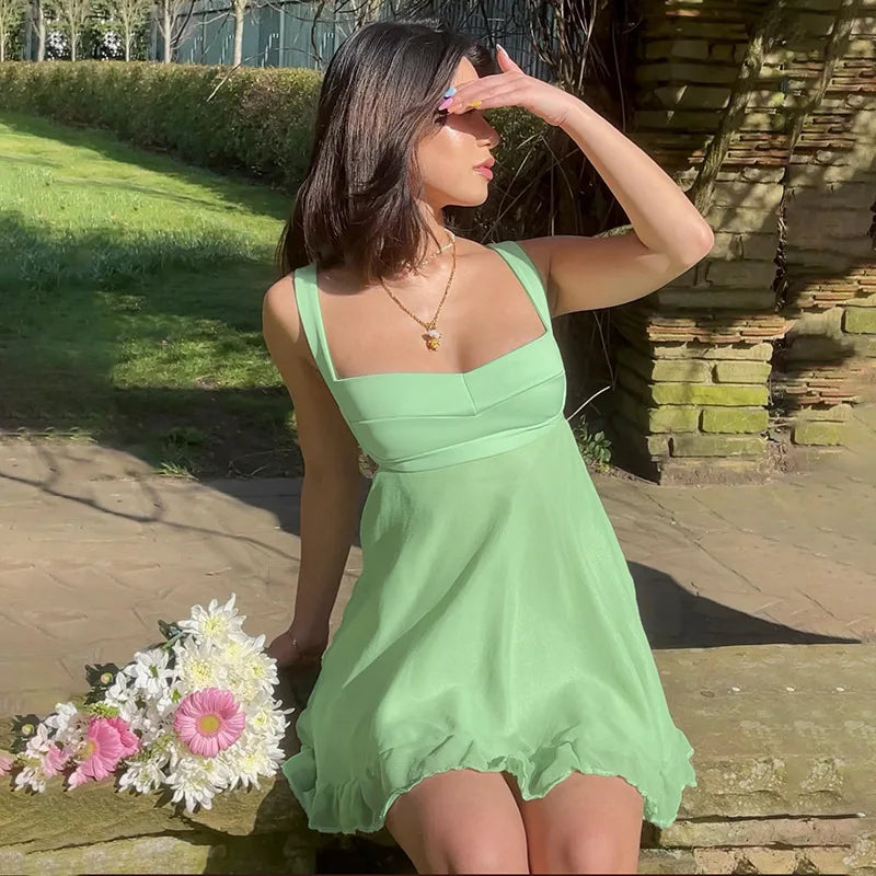 Women's Cutout Slim Sling Dress™ Backless Ruffle Dress
