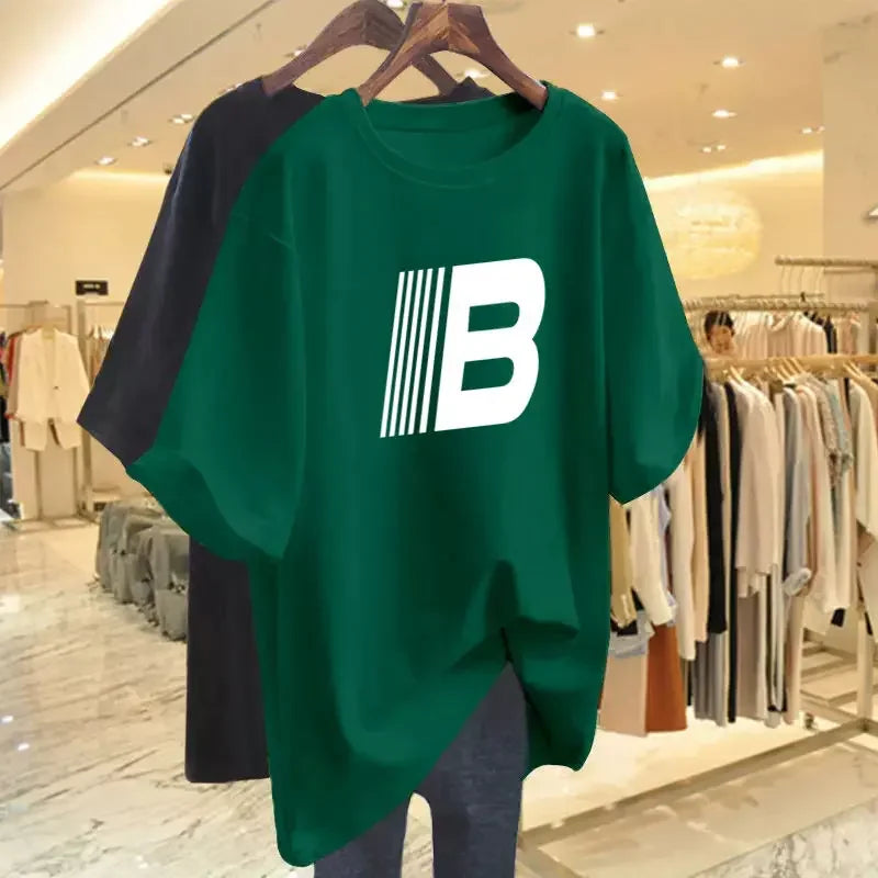 Women's Short Sleeve T-Shirt™ Cotton Letter Loose Summer Short Sleeve T-shirt