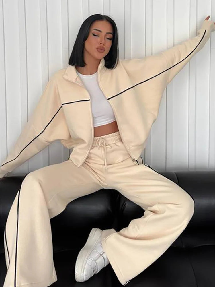 Women's Suit™ 2 Piece Outfits Long Sleeve Zip Up Jacket Jogger Sweatpants Tracksuit