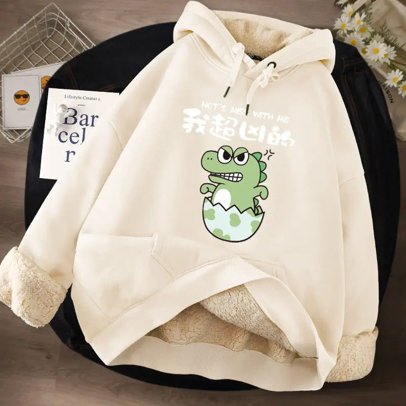 Women's Lamb Wool Pullovers™ Velvet Cartoon Hoodies