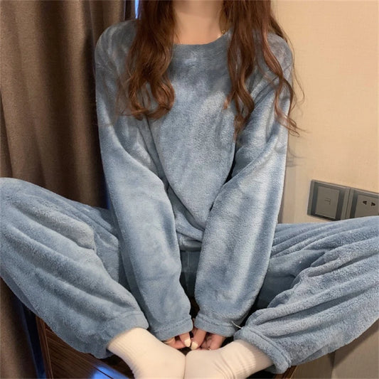 Women's ITOOLIN Cashmere Pajama Set™ Woolen Pullovers And Pants 2 pieces Sets