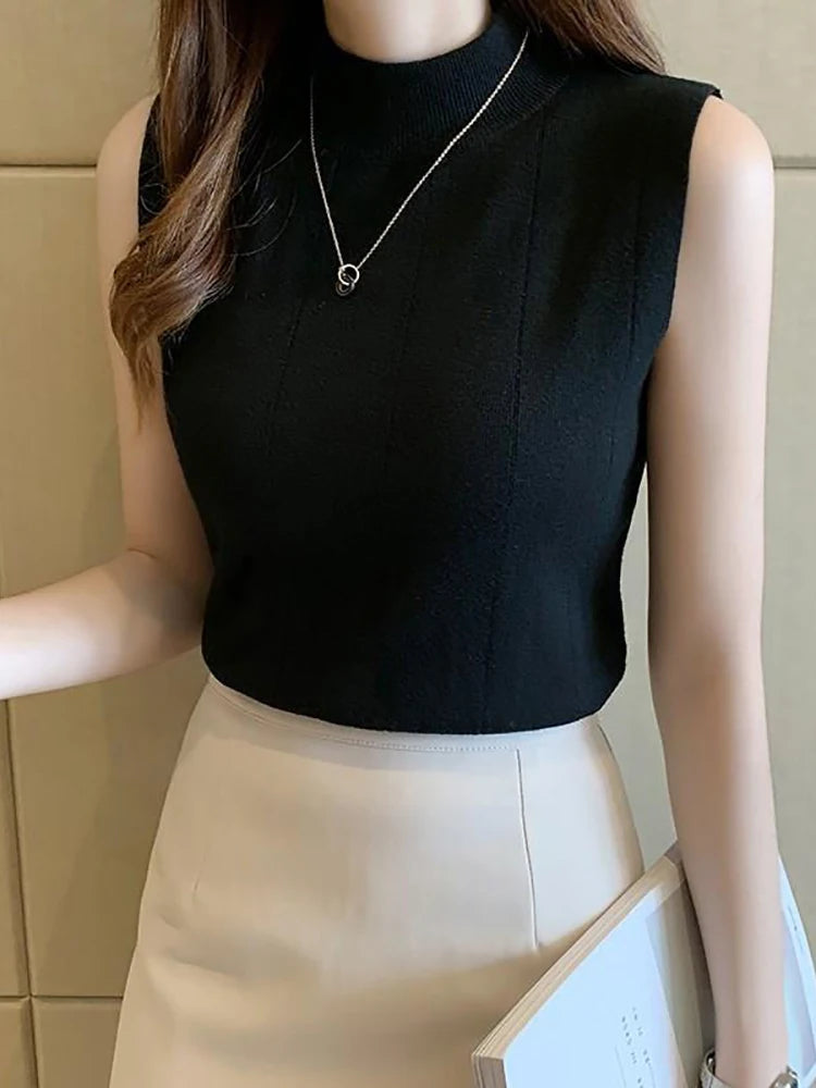 Women's Heilar Knitted Tank Tops™ Thin O-neck Sleeveless Tees