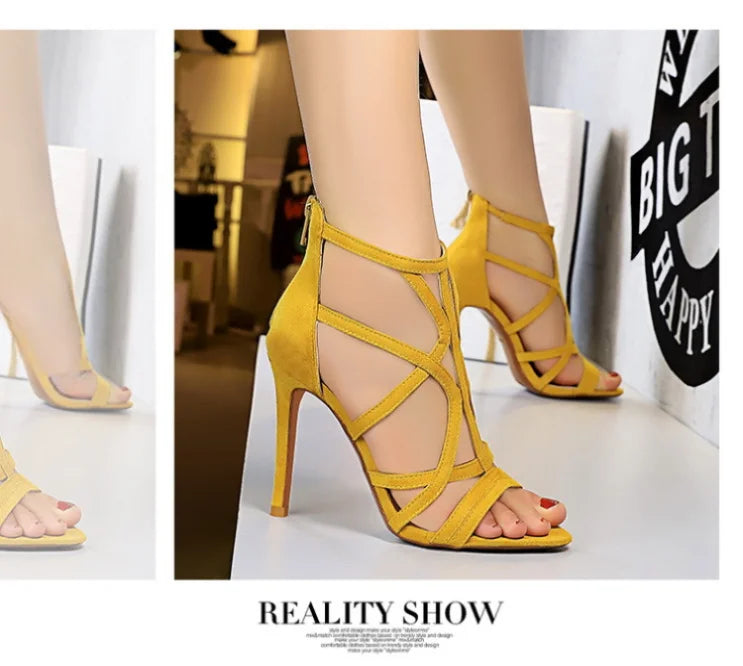 Women's High Heels™ Roman Style Velvet Hollow Out Fish Mouth Ultra High Heels