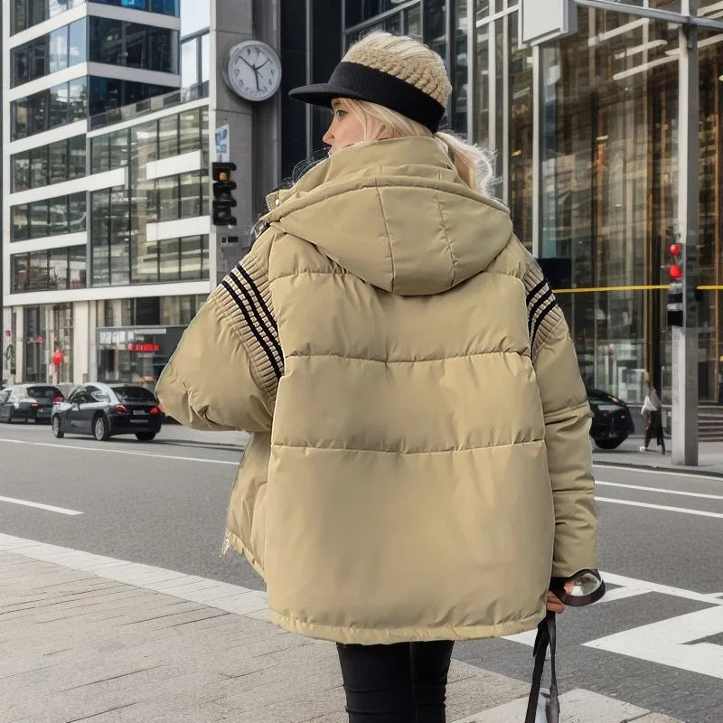 Women's Cotton Jacket™ Thick Loose Color Blocked Parkas Jacket