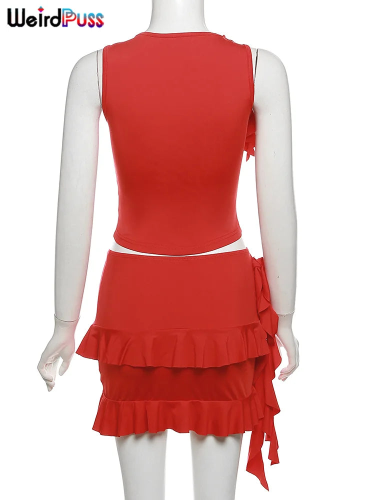 Women's Mini Skirt & Shirt™  Bandage Slim Tank & Skirt  Festival Outfit