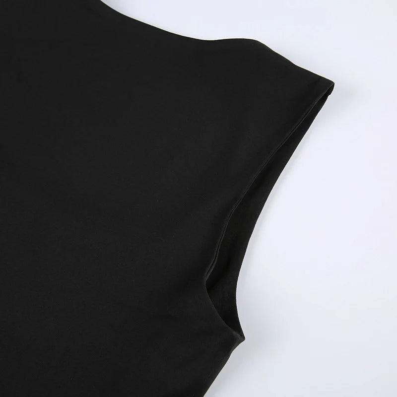 Women's Sleeveless Collar Crop Tops™ Y2K Summer Black Tank Tops