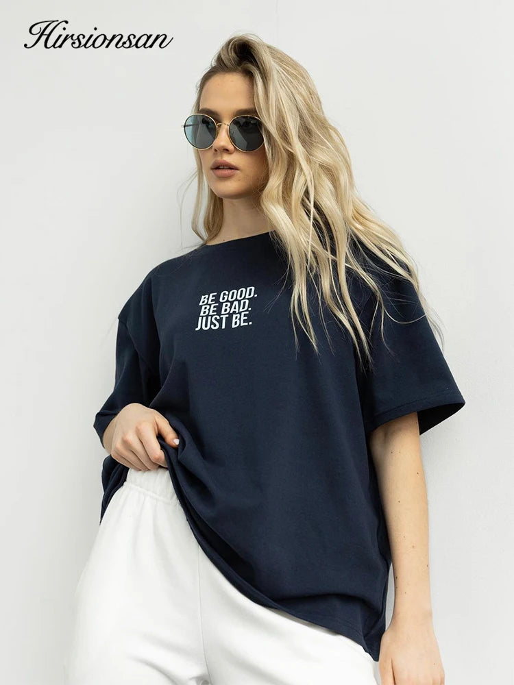 Women's Hirsionsan Simple Loose Letter Printed T-shirt™ Soft Short Sleeve Basic Tees