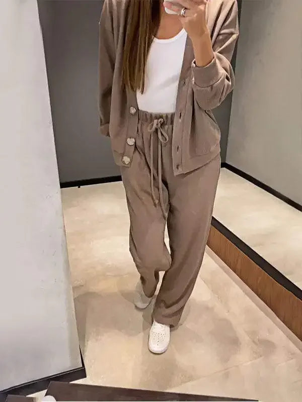 Women's Comfortable Sporty Set™ Casual Jacket Open Cardigan + Long Pants Set