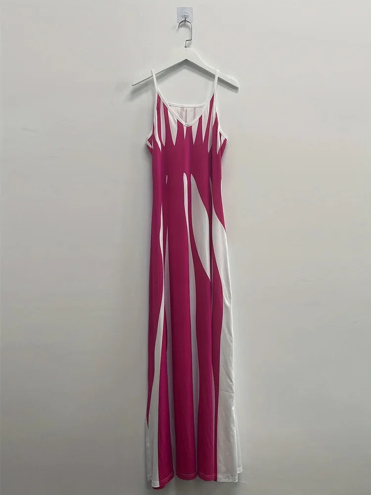Women's Casual Sleeveless Spaghetti Strap Dress™  Abstract Print Maxi Dress