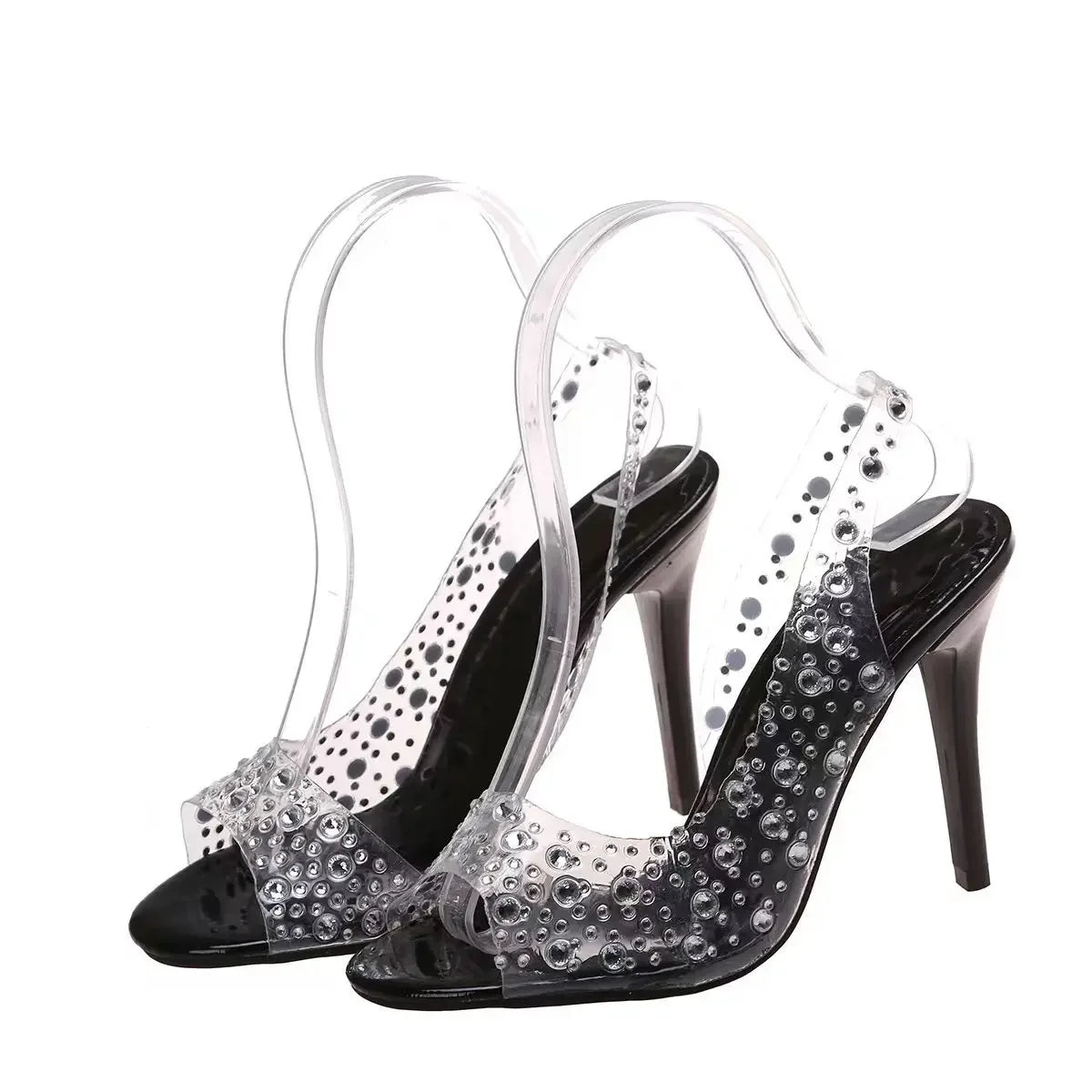 Women's Rhinestone Open Toe High Heel Sandals™ Crystal Fish Mouth PU Leather Heels
