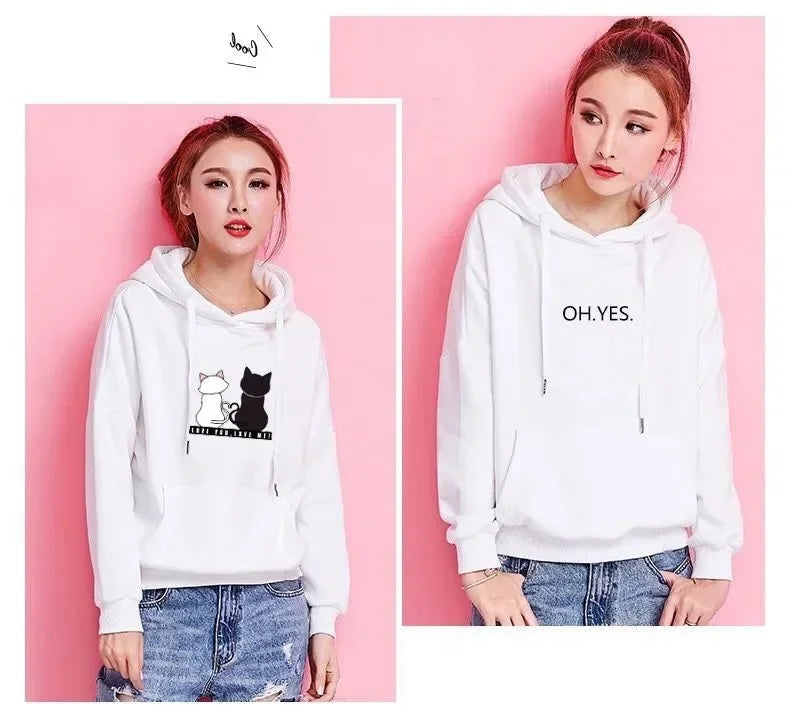 Women's Hoodies™ Autumn Spring Long Sleeve Harajuku Cat Print Sweatshirts