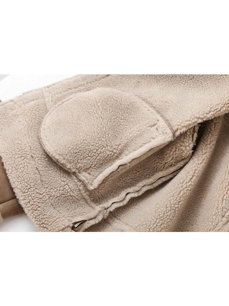 ZACK RAIN Women's Jacket™ Vintage Fur Integrated Lapel Long Sleeves Jackets