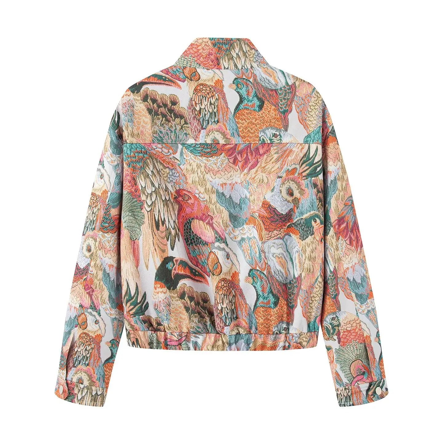 Women's Fashion Color Casual Jacket™ Peacock Print Short Coat