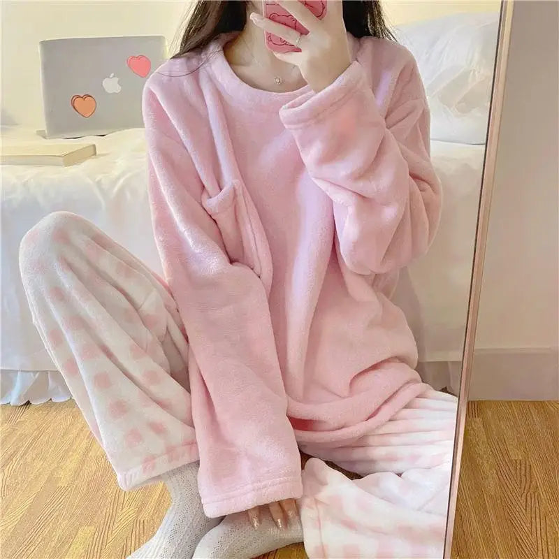 Women's Fleece Pajamas Set™ Winter Thick Warm Suit Set