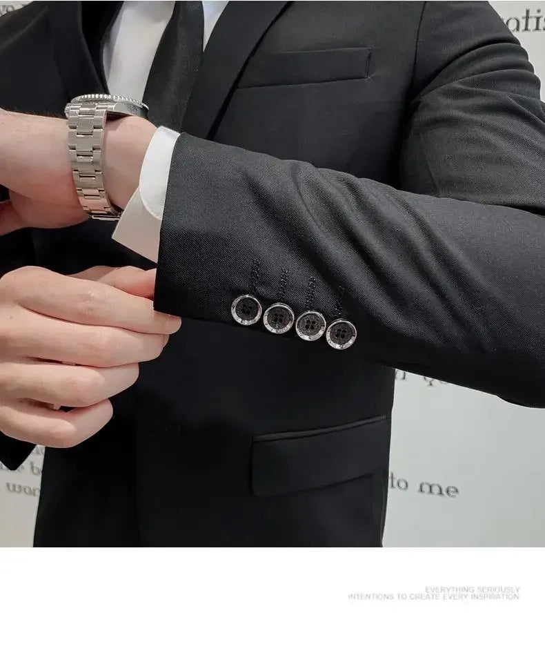 Men's Suit (Blazer+ Vest + Pants)™ Solid Color Casual Slim-fit Suit