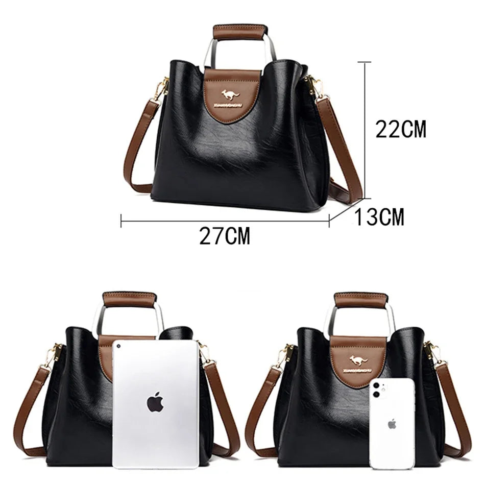 Women's Leather Luxury Handbags™ Ladies Shoulder Crossbody Sac & Messenger Tote Handbag